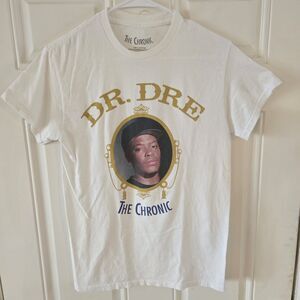 The Chronic Shirt Mens Small White DR. DRE Rap Hip Hop Y2K Music Record Albums